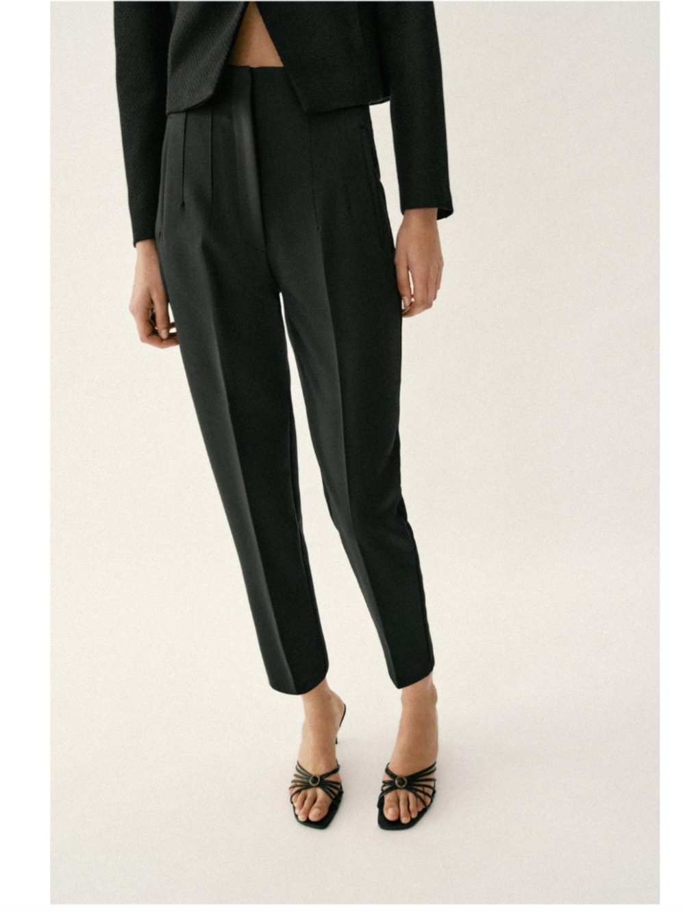 Zara HIGH-WAISTED PANTS | Black | Size XS - Picture 2 of 8